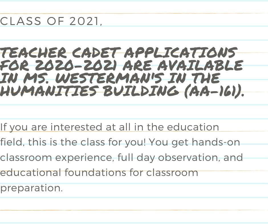 TEACHER CADET