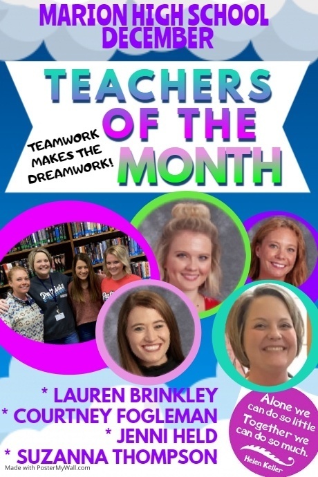 DEC. TEACHERS OF THE MONTH