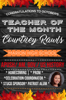 OCTOBER TEACHER OF THE MONTH