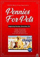 MJHS Beta Club Sponsors "Pennies For Pets"