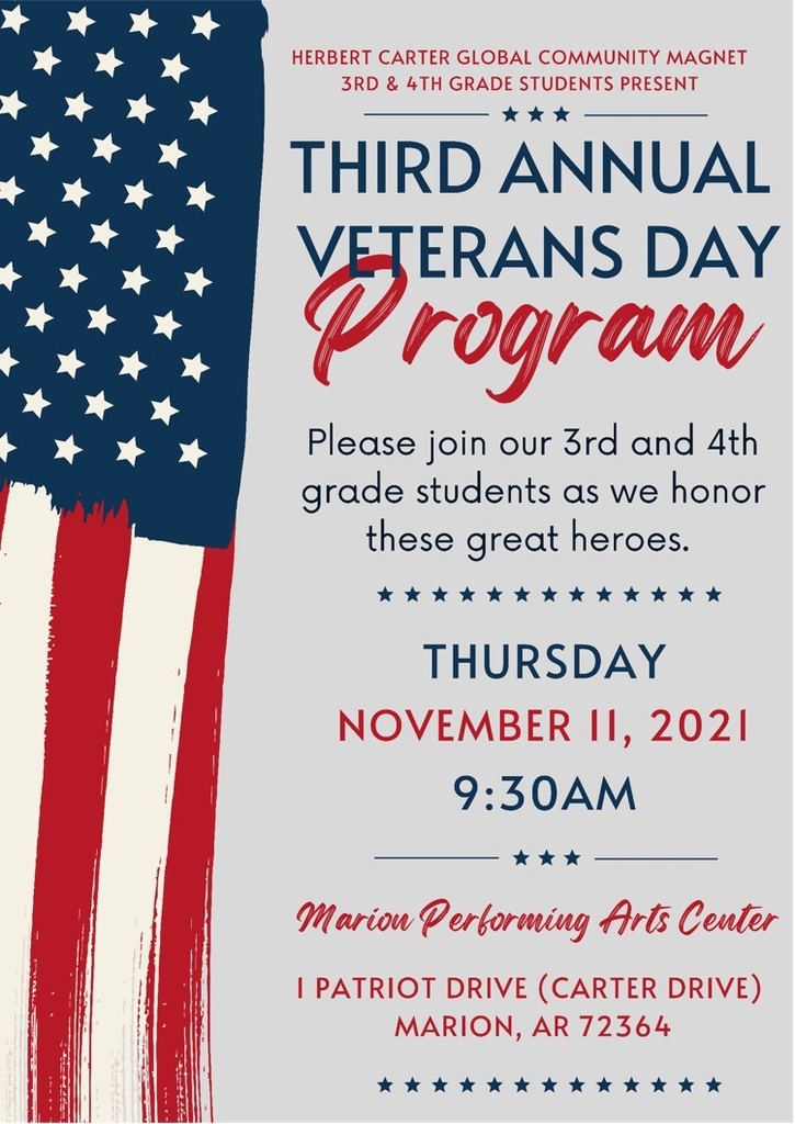 Veteran’s Day Program Invitation 2021